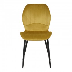 Καρέκλα Jelour pakoworld βελούδο σε κίτρινη απόχρωση 46.5x60x84εκ