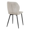 Jelour pakoworld velvet chair in grey shade-black metal legs 46.5x60x84cm