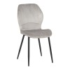 Jelour pakoworld velvet chair in grey shade-black metal legs 46.5x60x84cm