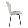 Jelour pakoworld velvet chair in grey shade-black metal legs 46.5x60x84cm