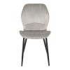 Jelour pakoworld velvet chair in grey shade-black metal legs 46.5x60x84cm