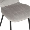 Jelour pakoworld velvet chair in grey shade-black metal legs 46.5x60x84cm