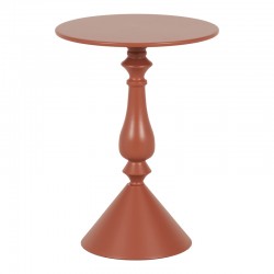 Βοηθητικό τραπέζι Lalou pakoworld μέταλλο σε απόχρωση terracotta Φ40x55εκ