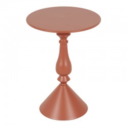 Βοηθητικό τραπέζι Lalou pakoworld μέταλλο σε απόχρωση terracotta Φ40x55εκ