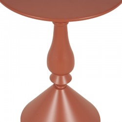 Βοηθητικό τραπέζι Lalou pakoworld μέταλλο σε απόχρωση terracotta Φ40x55εκ