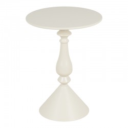 Βοηθητικό τραπέζι Lalou pakoworld μέταλλο σε κρέμα απόχρωση Φ40x55εκ