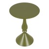 Lalou pakoworld metal side table in olive green shade D40x55cm
