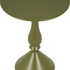Lalou pakoworld metal side table in olive green shade D40x55cm