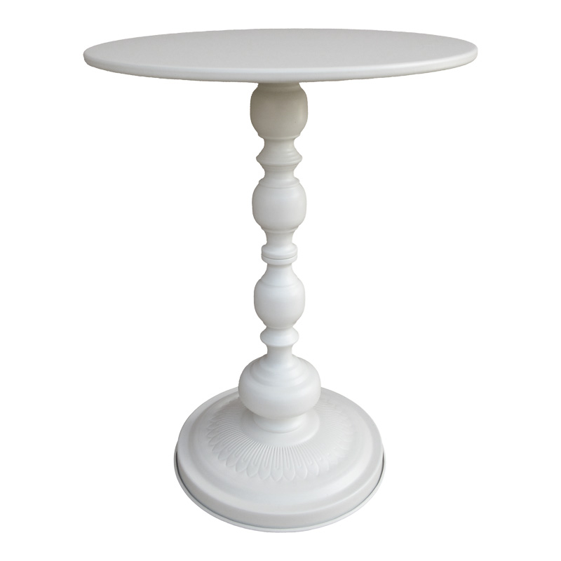 Anesor pakoworld metal side table in cream shade D40x52cm