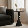Side table Bilane pakoworld metal in black shade D39x60cm