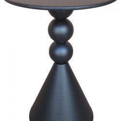 Βοηθητικό τραπέζι Bilane pakoworld μέταλλο σε μαύρη απόχρωση Φ39x55εκ