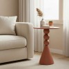 Side table Bilane pakoworld metal in terracotta  shade D39x60cm