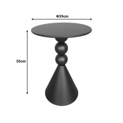 Βοηθητικό τραπέζι Bilane pakoworld μέταλλο σε terracotta απόχρωση Φ39x55εκ