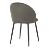 Chair Perch pakoworld velvet in anthracite with black metal legs 50x43x82cm