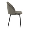 Chair Perch pakoworld velvet in anthracite with black metal legs 50x43x82cm