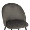 Chair Perch pakoworld velvet in anthracite with black metal legs 50x43x82cm