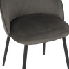 Chair Perch pakoworld velvet in anthracite with black metal legs 50x43x82cm