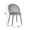Chair Perch pakoworld velvet in anthracite with black metal legs 50x43x82cm