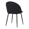 Chair Perch pakoworld velvet in black with black metal legs 50x43x82cm