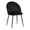 Chair Perch pakoworld velvet in black with black metal legs 50x43x82cm