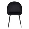 Chair Perch pakoworld velvet in black with black metal legs 50x43x82cm