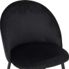 Chair Perch pakoworld velvet in black with black metal legs 50x43x82cm