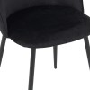 Chair Perch pakoworld velvet in black with black metal legs 50x43x82cm