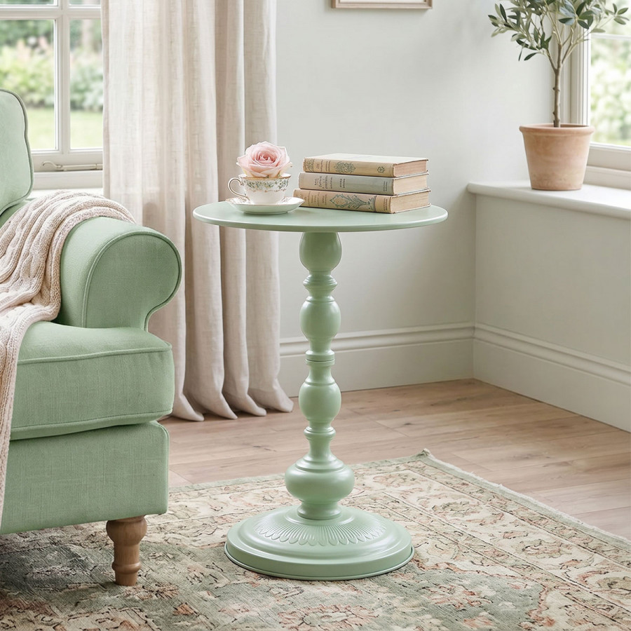 Anesor pakoworld metal side table in mint shade D40x52cm