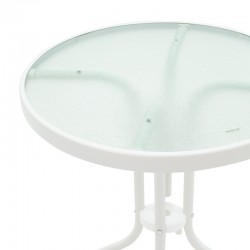 Watson pakoworld table metal white-glass D60x70cm Watson pakoworld table metal white-glass D60x70cm