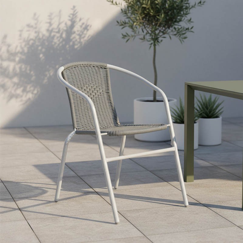 Πολυθρόνα Obbi pakoworld μέταλλο-pe γκρι 53x59x72εκ