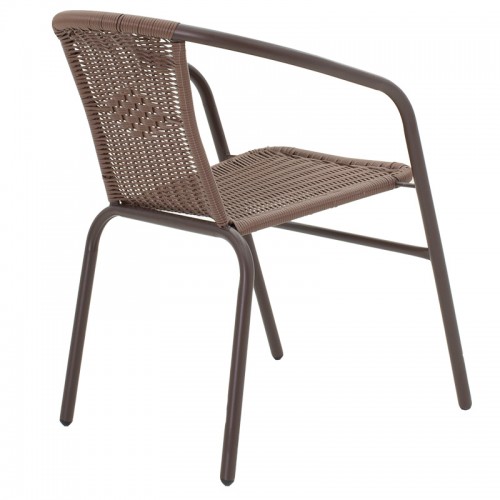 Obbi pakoworld armchair metal-pe in brown color 53x59x72cm