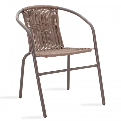 Obbi pakoworld armchair metal-pe in brown color 53x59x72cm