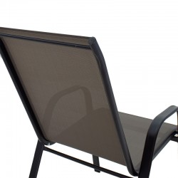 Πολυθρόνα κήπου Calan pakoworld μέταλλο μαύρο-textilene γκρι