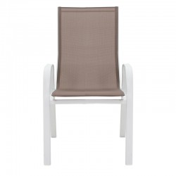 Garden armchair Calan pakoworld metal white-textilene brown.