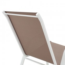 Garden armchair Calan pakoworld metal white-textilene brown.