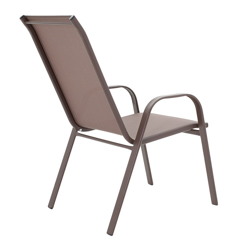 Garden chair Calan pakoworld metal dark brown-textilene brown