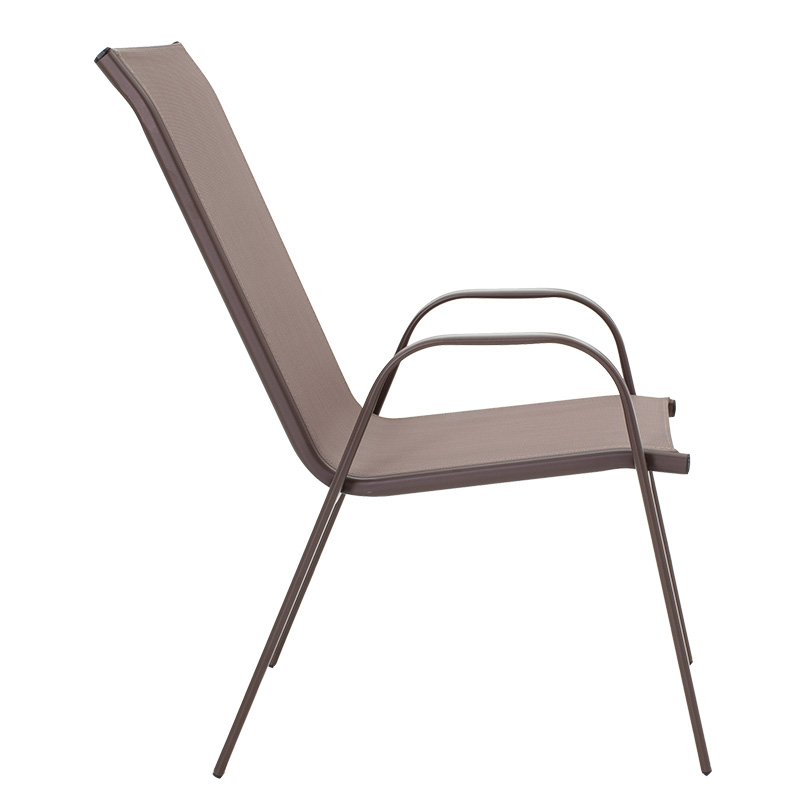 Garden chair Calan pakoworld metal dark brown-textilene brown