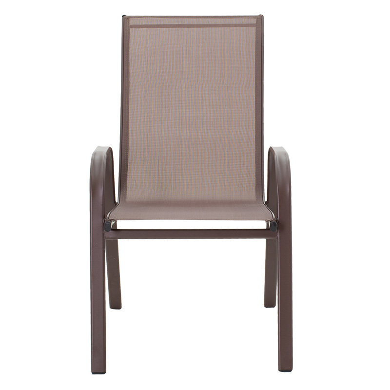 Garden chair Calan pakoworld metal dark brown-textilene brown