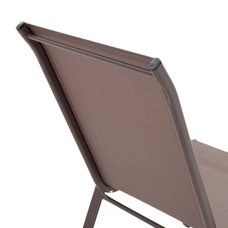 Chair Calan pakoworld metal dark brown-textilene brown 55x75x90cm Chair Calan pakoworld metal dark brown-textilene brown 55x75x90cm