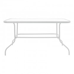 Valor pakoworld table metal white-glass 140x80x70cm Valor pakoworld table metal white-glass 140x80x70cm