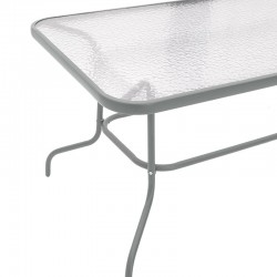 Τραπέζι Valor pakoworld μέταλλο γκρι-γυαλί 140x80x70εκ