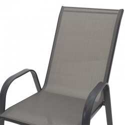 Garden chair Calan pakoworld metal grey-textlene grey