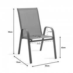 Garden chair Calan pakoworld metal grey-textlene grey