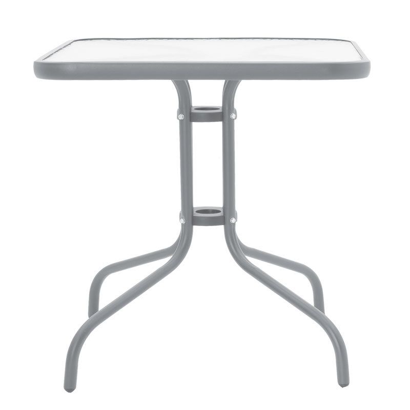 Watson pakoworld table metal grey-glass 80x80x70cm