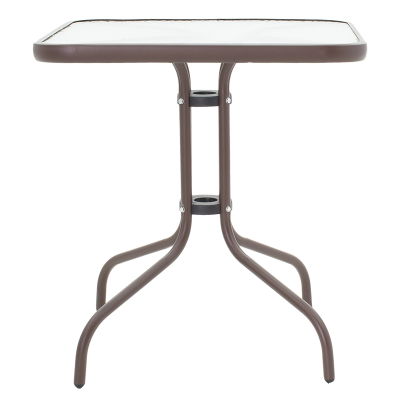 Watson pakoworld table metal brown-glass 70x70x70cm