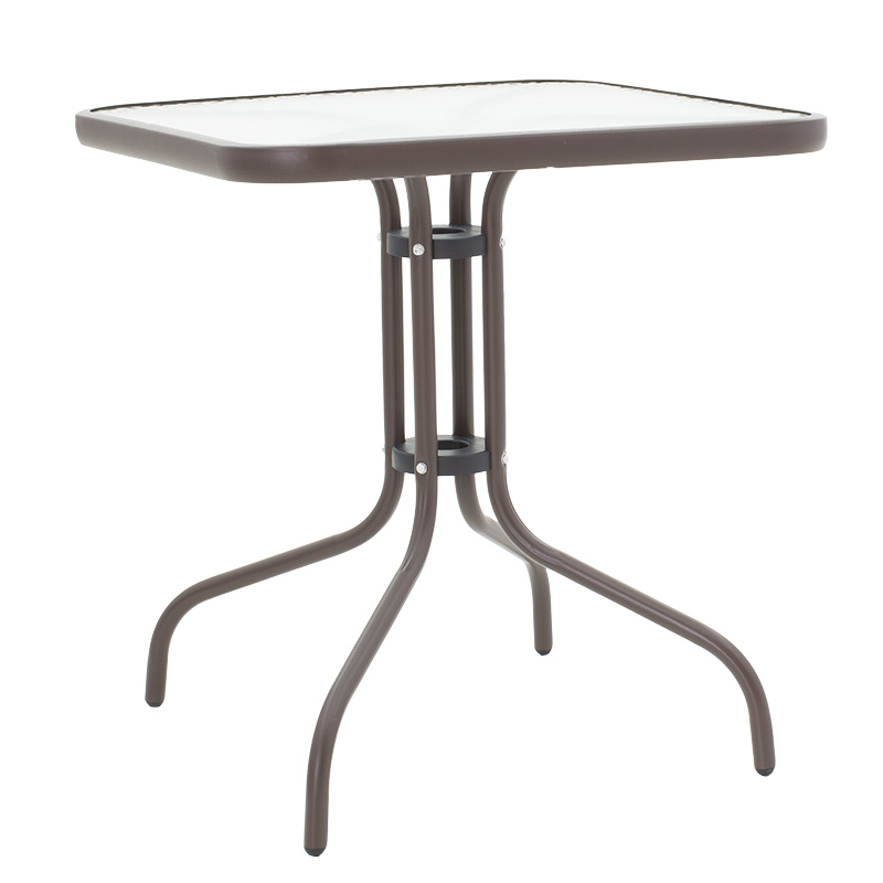 Watson pakoworld table metal brown-glass 70x70x70cm