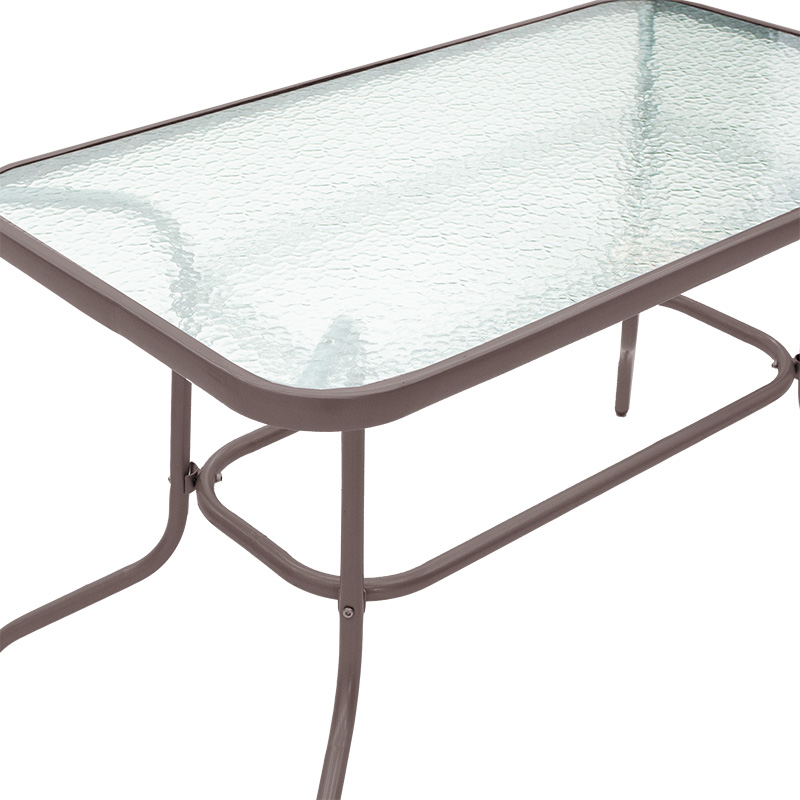 Τραπέζι Valor pakoworld μέταλλο καφέ-γυαλί 110x60x70εκ
