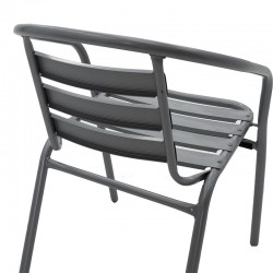 Chair Tade pakoworld metal in dark gray color 54x62x74cm Chair Tade pakoworld metal in dark gray color 54x62x74cm