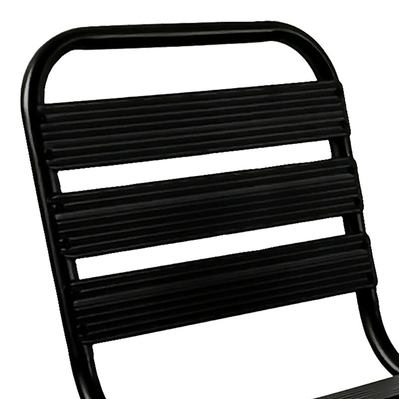 Chair Sussie pakoworld stack black metal with aluminium slats 45x62x76cm