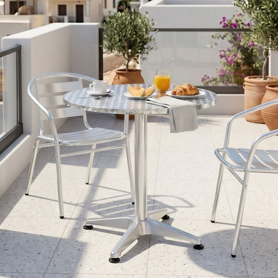 Table Lazo pakoworld chrome aluminium D70x70cm
